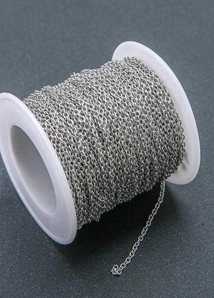 Фурнітура котушка ланцюг для біжутерії s-2мм l-18м+- нержавіючий метал