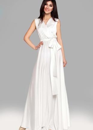 Вечернее платье в белом цвете из шелка армани в пол4 фото