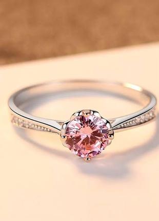 Серебряное кольцо "розовые мечты"
