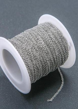 Фурнітура котушка ланцюг для біжутерії s-1,5 мм l-18м +- нержавіючий метал