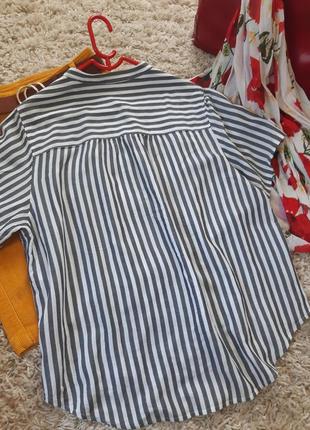 Стильна смугаста, дуже ніжна блуза/сорочка /віскоза, opus, p.38-423 фото