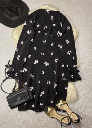 Сукня міді, міні, шикарна сукня, квіточки, з рукавами1 фото