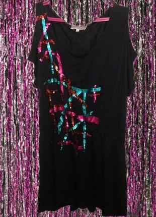 Футболка чорна з блискітками