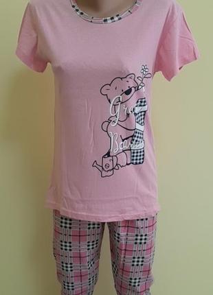 Хлопковая пижама с принтом "мишка"🐻