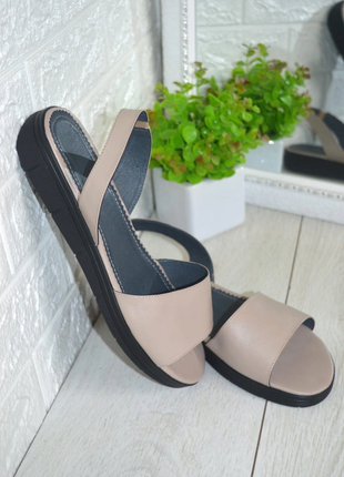 Босоніжки натур шкіра шкіряні слонова кість беж 36-43р всі кольори