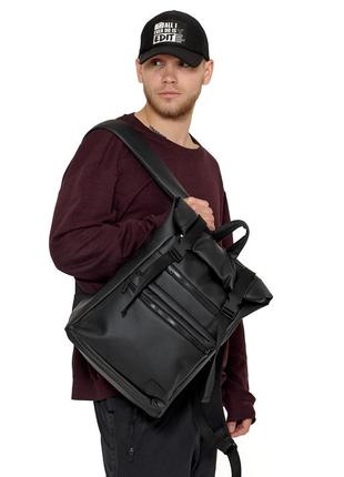 Чоловічий рюкзак рол sambag rolltop zard - чорний4 фото