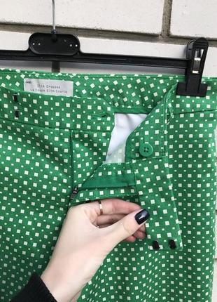 Класичні зелені стрейчові штани з геометричним принтом бавовна gap6 фото
