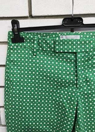 Класичні зелені стрейчові штани з геометричним принтом бавовна gap7 фото