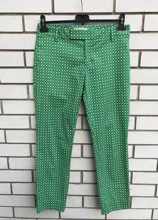 Класичні зелені стрейчові штани з геометричним принтом бавовна gap5 фото