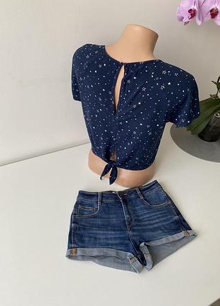 Топ bershka + шорти mango / футболка женская / джинсовые шорты