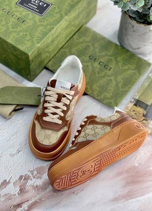 Кеди gucci коричнвые (якість люкс)