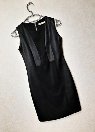 Плаття чорне жіноче по фігурі без рукавів пряме стрейч трикотаж  сукня чорна комбінована бренд last girl