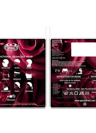 Blood rose - multifunctional баф з трояндами рокерський неформальний шарф пов'язка spiral готик готика тату6 фото