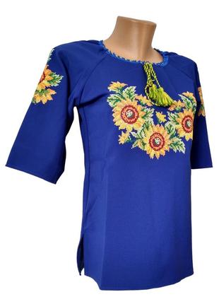 Жіноча сорочка вишиванка синя р. 46 - 60