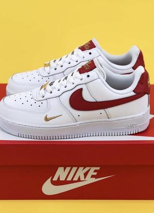 Кросівки nike air force one white/red , кеді, кросівки