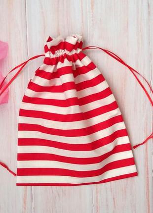 Еко мішечок середній "червоно-біла смужка"