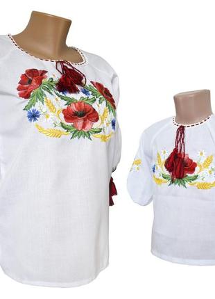Рубашка женская вышитая белая вышиванка  р.42 - 602 фото