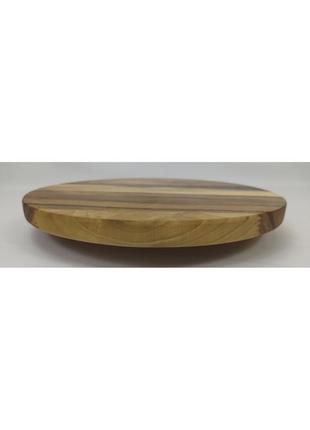 Поворотный столик, вращающийся для тортов, пиццы древесина орех, размер 30 см, высота 4 см.6 фото
