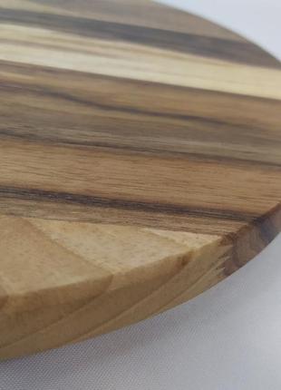 Поворотный столик, вращающийся для тортов, пиццы древесина орех, размер 30 см, высота 4 см.