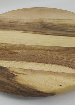 Поворотный столик, вращающийся для тортов, пиццы древесина орех, размер 30 см, высота 4 см.