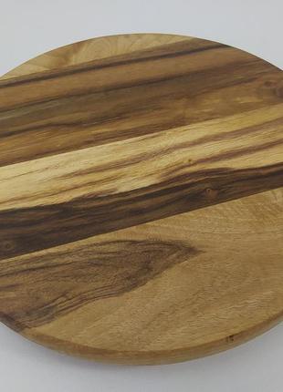 Поворотный столик, вращающийся для тортов, пиццы древесина орех, размер 30 см, высота 4 см.