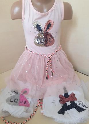 Нарядное летнее платье сарафан для девочки 1 - 5 лет4 фото