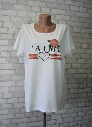 Біла футболка з принтом "папайя" 50-52 р туреччина