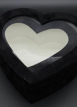 Коробки подарочные сердце. 2шт/комплект. цвет черный. 26х25х10см /2 фото