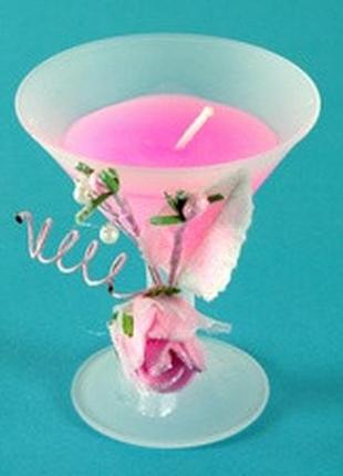 Свічка келих мартіні рожева / свічка келих мартіні рожева 8x6x6 см
