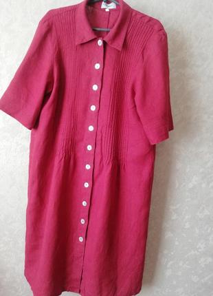 Сукня/сарафан 100%льон колір бордо