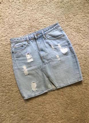 Джинсовая юбка h&m размер s