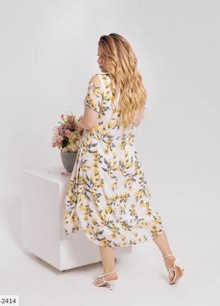 Женское шифоновое платье размеры 50-603 фото