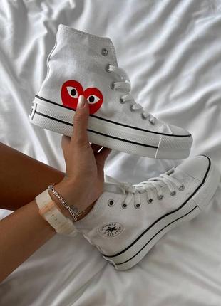 Кеди comme des garçons play white