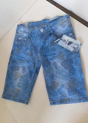 Подростковые джинсовые шорты для мальчика 140 146 152 1588 фото