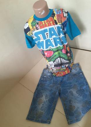 Подростковые джинсовые шорты для мальчика 140 146 152 1583 фото