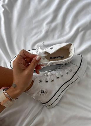 Converse comme des garçons play white hight platform білі високі кеди конверс з сердечком на високій платформі белые высокие кеды на высокой подошве6 фото