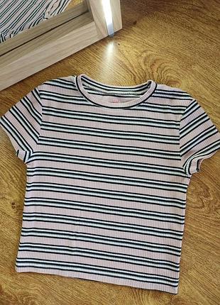 Топ в рубчик в полоску від h&m