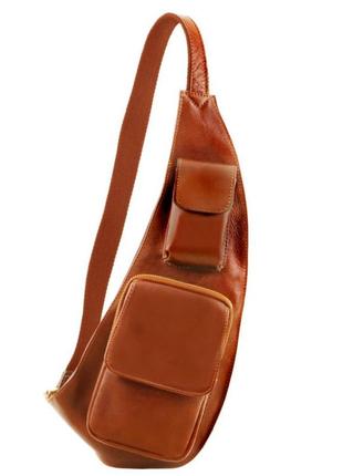Кожаная сумка слинг кросовер нагрудная crossover bag tuscany tl142195