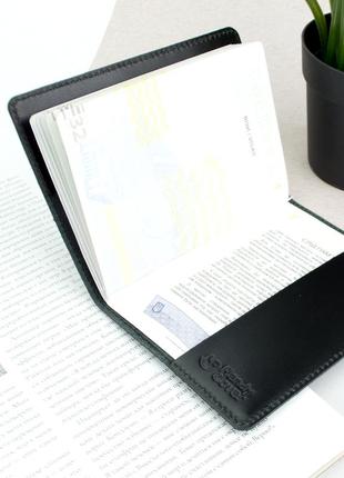 Подарочный мужской набор №56 "тризуб": обложка на паспорт + портмоне (черный)9 фото