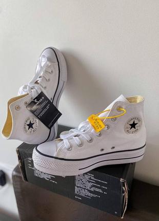 converse buty chuk taylor high sole platform white жіночі білі кеди конверс на високій платформі белые кеды на высокой подошве