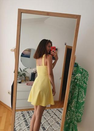 Плаття лимонний колір корсет сукня кльош сарафан3 фото
