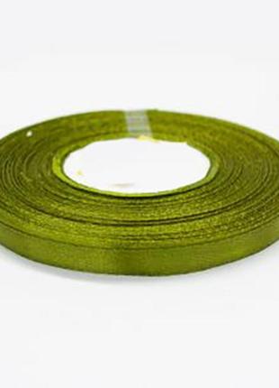 Лента атласная 12 мм горчичного цвета 23 м / атласная лента