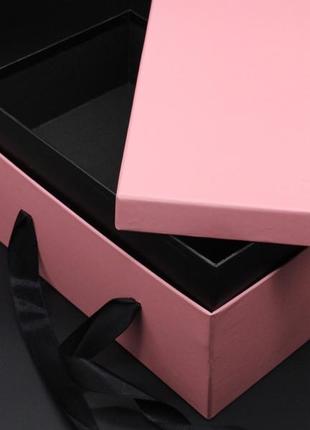 Коробки для квітів подвійне дно. колір рожевий. 28х18х16см /