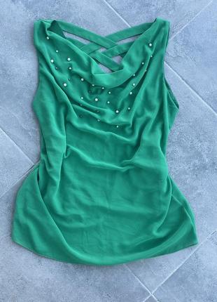 Блуза яскравого зеленого кольору з шифону