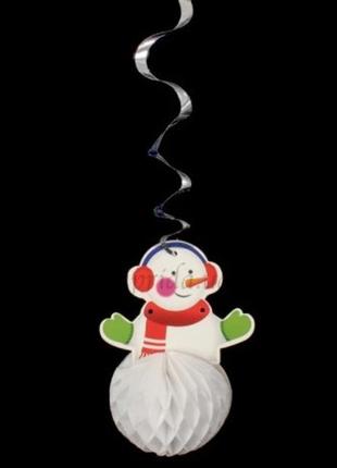 Шарик-подвеска снеговик / новогоднее украшение