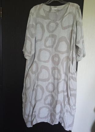 Італійське сукню в стилі бохо з рукавом 3/4 з льону 100%
