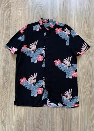 Мужская  рубашка гавайка с цветочным принтом primark1 фото