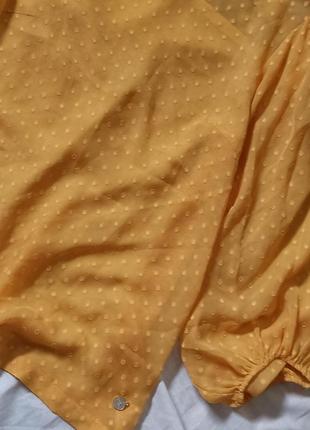 Яркая воздушная блузка в горошек/с объемными рукавами2 фото