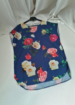 Блуза футболка туника и лёгкой струящейся ткани супер софт стильная женская туника (батал) в наличии2 фото
