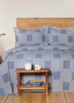 Покрывало хлопок 230*240+50*70(2) евро karaca home - berta indigo